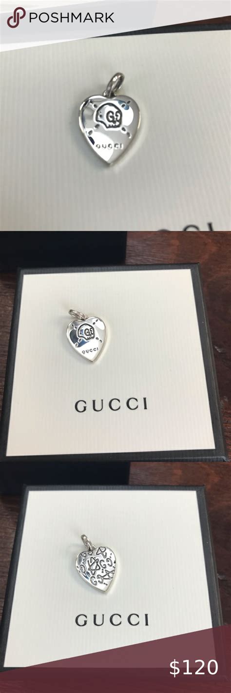 silver guccighost charm for women|gucci interlocking necklace.